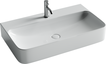 Раковина из сантехнического фарфора Ceramica Nova AURA CN2006 80х50 подвесная цвет белый 1 отверстие под смеситель