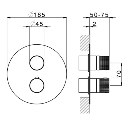 Смеситель для душа Cisal Xion X1018100D1 встраиваемый в стену сталь матовая с термостатом