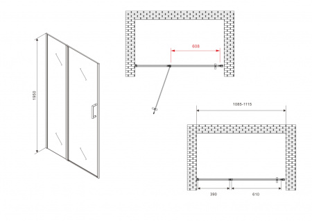 Душевая дверь Abber Sonnenstrand AG04110S 110х195 стекло прозрачное профиль хром глянцевый