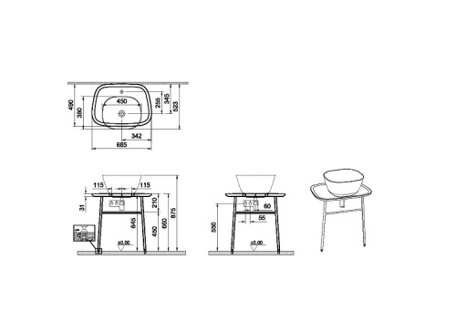 Столешница Vitra Plural 62561 69x49x66 - фото 3