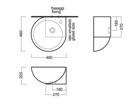 Раковина из сантехнического фаянса Hatria YOU&ME Y0H601 50х50 подвесная цвет белый