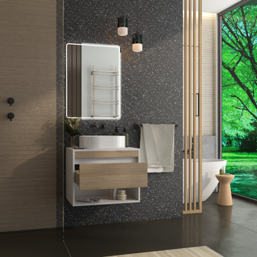 Тумба под раковину Teymi Ritta T60538 65х45х52 подвесная цвет белый/дуб - фото 5