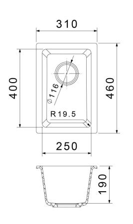 Кухонная мойка Rivelato BERKANA BK-25 topazio 30х45 цвет бежевый