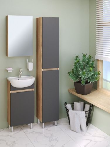 Зеркало-шкаф RUNO ЛАДА 00-00001193 40х65 подвесной цвет дуб - фото 3