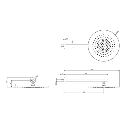 Верхний душ Gessi Gessi316 54148#299 35х35 черный