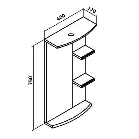 Зеркало Runo Азов 00000000934 40х80