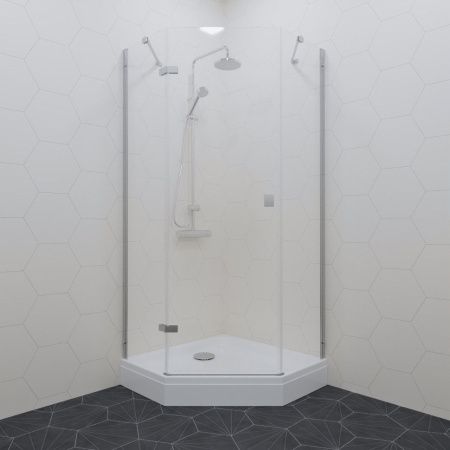 Душевой уголок Тритон Сигма Щ0000056815 100х100 стекло прозрачное профиль хром с поддоном