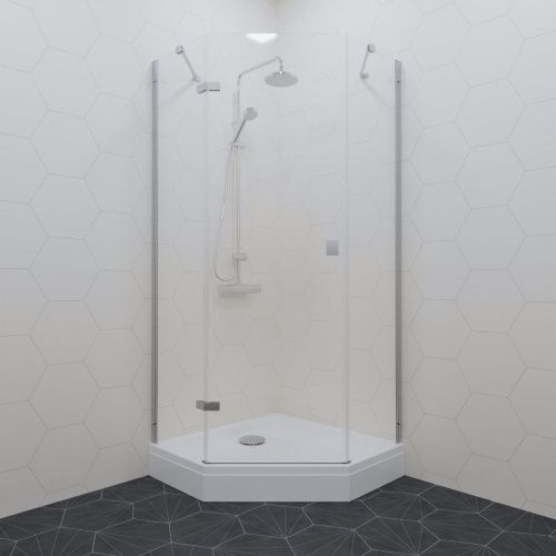 Душевой уголок Тритон Сигма Щ0000056815 100х100 стекло прозрачное профиль хром с поддоном - фото 2