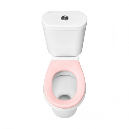 Унитаз-компакт напольный с бачком Santek Каспер 1WH501847 белый/розовый с сиденьем каскадный смыв