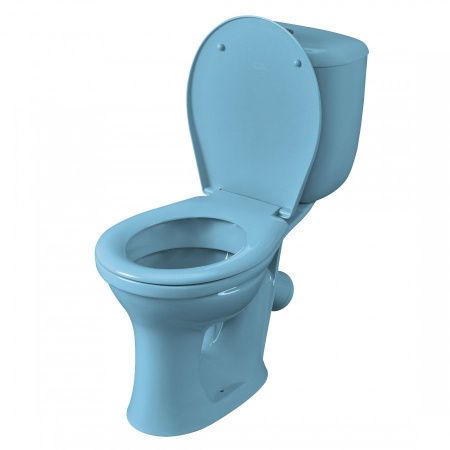 Унитаз-компакт напольный с бачком Santeri Виктория 1P3016S0600BF голубой с сиденьем каскадный смыв
