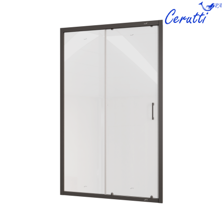 Душевая дверь Cerutti SPA GLORIA D120B 120х195 стекло прозрачное профиль черный