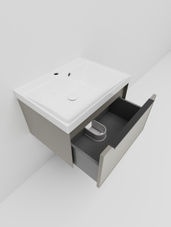 Тумба с раковиной La Fenice SIMPLA NFNC-01-SIM-C-60-3-60 60х50 подвесная цвет бежевый