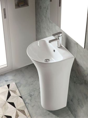 Раковина из сантехнического фарфора Cerutti SPA CT7832 50х40 напольная цвет белый 1 отверстие под смеситель