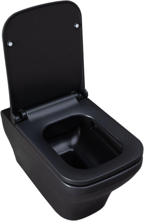 Чаша унитаза подвесная Allen Brau Infinity 4.21011.31 цвет черный матовый без сиденья безободковая каскадный смыв