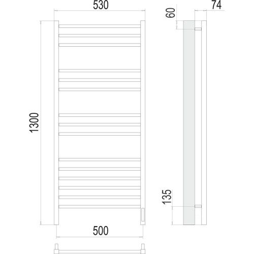 Полотенцесушитель Terminus 4670078526304 53х130 электрический хром - фото 3