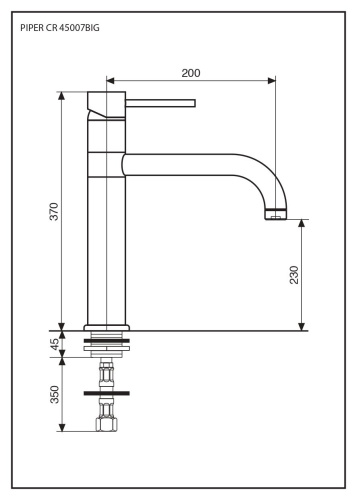 Смеситель для кухни Emmevi Piper 45007BIG/CR на мойку хром - фото 2