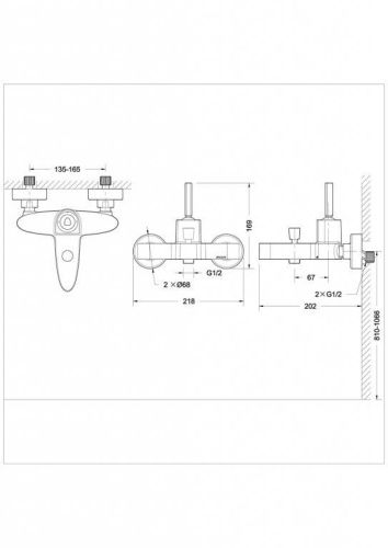 Смеситель для ванны Bravat Spring F679113C-01 настенный хром - фото 2