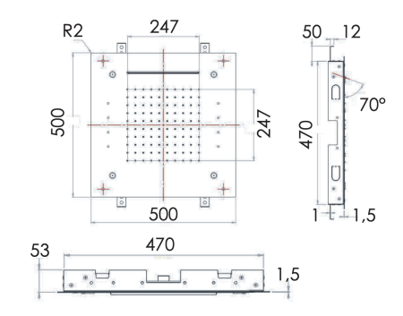 Верхний душ Remer X Style Inox SS357RS50NC нержавеющая сталь