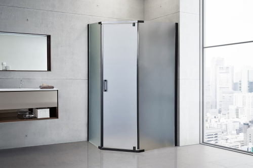 Душевой уголок Royal Bath TR RB1280TR-C-BL 80х120 стекло матовое профиль черный без поддона