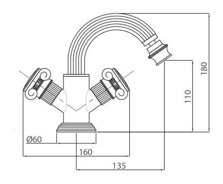 Смеситель Cezares APHRODITE APHRODITE-BS2-01-Bi на биде хром