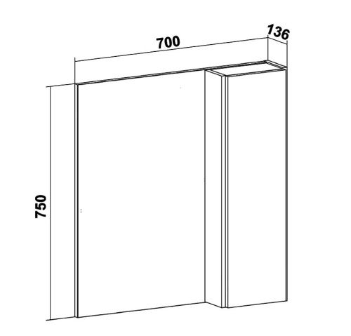 Зеркало-шкаф RUNO Мальта 00-00001102 70х75 подвесной цвет черный - фото 5