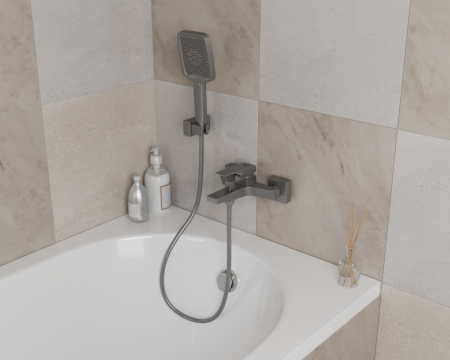 Смеситель для ванны Rush Thira TR3635-44Grey настенный графит