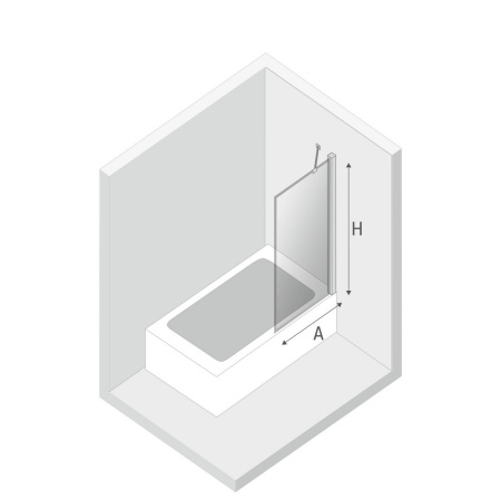 Душевая шторка на ванну New Trendy NEW SOLEO Black P-0094 70х140 стекло прозрачное профиль черный ориентация универсальная