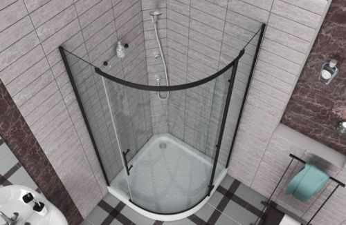 Душевой уголок Bravat Blackline BS090.1110A 90х90 стекло прозрачное профиль черный без поддона - фото 4