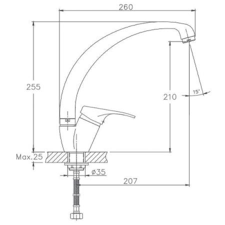 Смеситель для кухни Haiba HB13 HB4113-2 на мойку хром