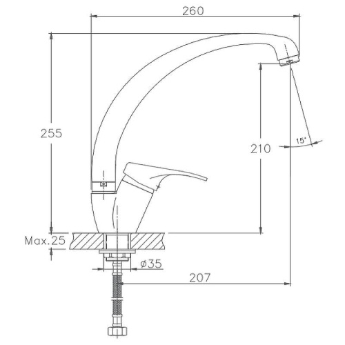 Смеситель для кухни Haiba HB13 HB4113-2 на мойку хром - фото 2