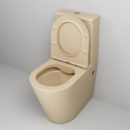 Унитаз напольный с бачком Grossman Color GR-4480BEMS бежевый с сиденьем безободковый каскадный смыв