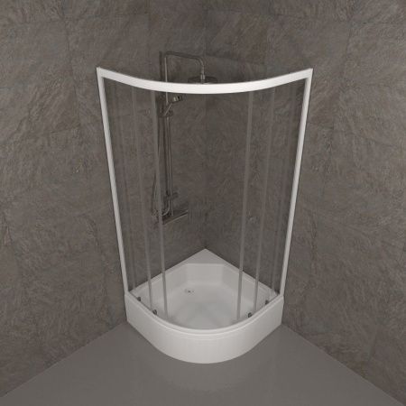 Душевой уголок Тритон Ультра Щ0000061788 100х100 стекло прозрачное профиль белый с поддоном