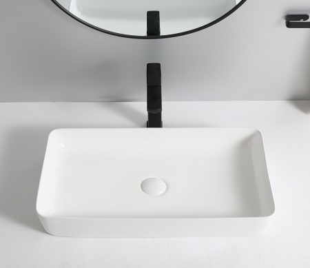 Раковина из санфаянса CeramaLux 9396 61х35 накладная цвет белый