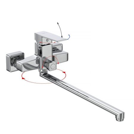 Смеситель для ванны Tokito AKARI TOK-AKA-1015 настенный хром