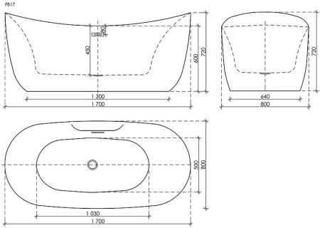Ванна акриловая Sancos Jazz FB17 170х80 отдельностоящая овальная с каркасом