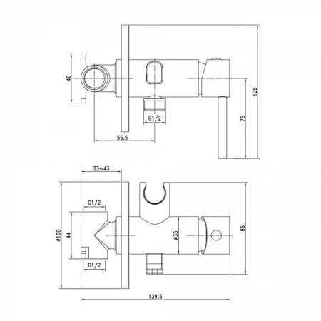 Гигиенический душ со смесителем Iddis Axes 003SBR0i08 хром