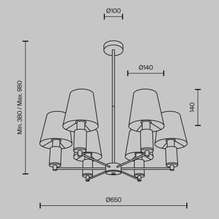 Люстра на штанге Maytoni Lira (Лира) MOD483PL-06BS
