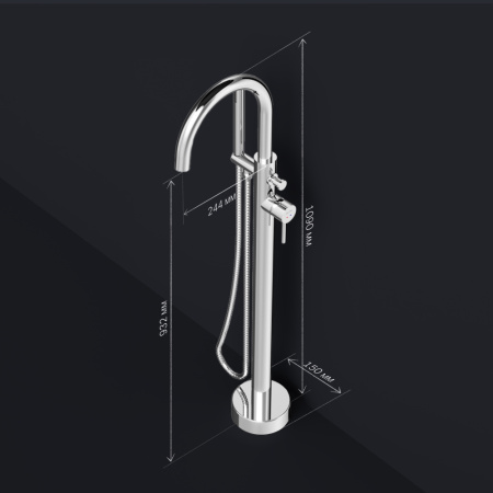 Смеситель Am.Pm Sense F7514100 напольный хром без термостата