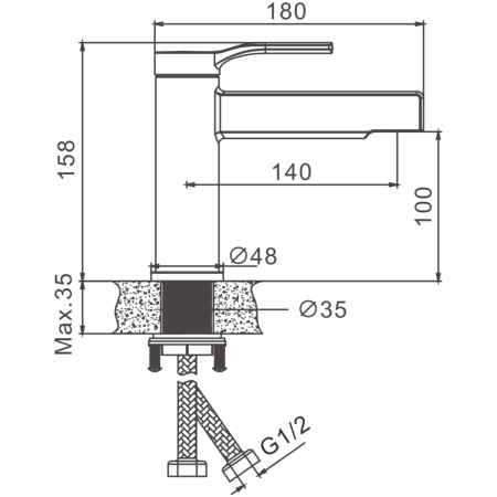 Смеситель BELZ B12612 на раковину хром