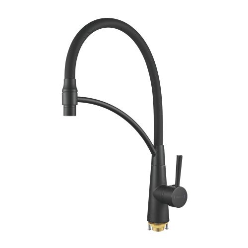 Смеситель для кухни Shevanik S743H-3 на мойку черный - фото 2