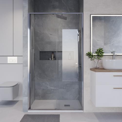 Душевая дверь Niagara Nova NG-64-13A 130х195 стекло прозрачное профиль хром глянцевый - фото 4