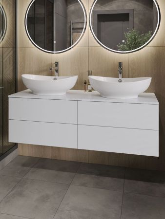 Тумба под раковину Orange Otto Ot-130TuMDF 130х50 подвесная цвет белый