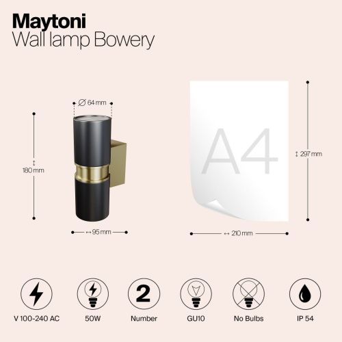Бра Maytoni Outdoor Bowery O582WL-02B - фото 3