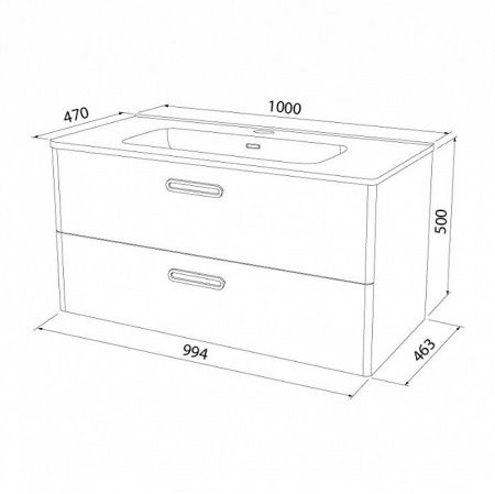 Тумба с раковиной Iddis Brick BRI10W1i95K 100х50 подвесная цвет белый