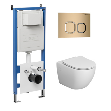 Инсталляция + кнопка смыва + унитаз Grossman Cosmo 97.4411S.02.310 Инсталляция + кнопка смыва + унитаз Grossman Cosmo 97.4411S.02.310