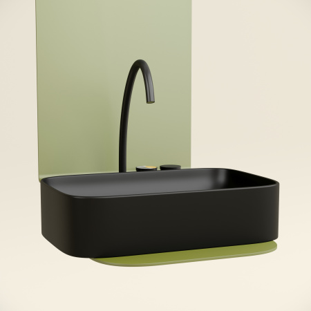 Раковина из сантехнического фарфора Ceramica Nova ELEMENT CN6053MB 61х38 накладная цвет черный матовый без отверстий под смеситель