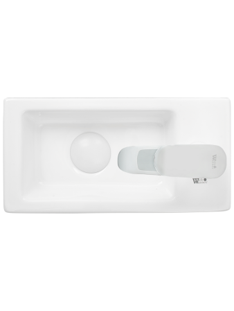 Раковина из сантехнического фаянса WeltWasser WW SK 10000003873 40х20 подвесная цвет белый 1 отверстие под смеситель