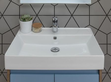 Раковина керамическая Aquanet Латина 00242905 60х50 полувстраиваемая цвет белый 1 отверстие под смеситель