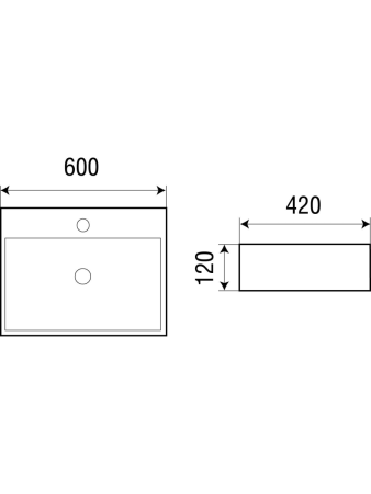 Раковина из сантехнического фаянса WeltWasser WW SK 10000004543 40 см накладная цвет белый/серый без отверстий под смеситель