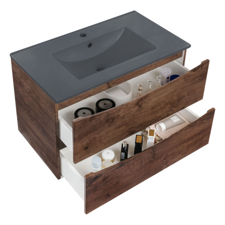 Тумба под раковину Vincea Mia VMC-2MC800RW 81х50х46 подвесная цвет коричневый